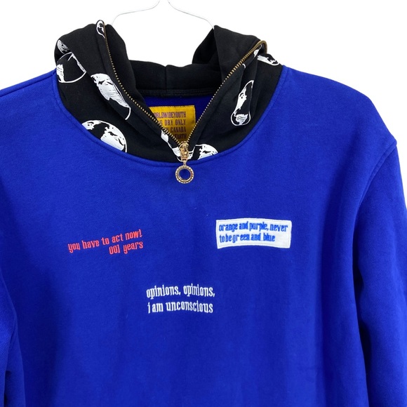 WORLD WIDE YOUTH Hoodie Sweatshirt, Full Zip Hood Blue - Picture 3 of 11